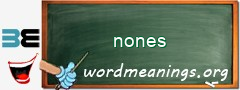 WordMeaning blackboard for nones